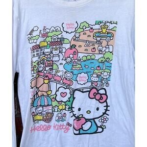HELLO KITTY BY SANRIO BIOWORLD Sz Small CARNIVAL LONG-SLEEVE Tee Shirt Tshirt